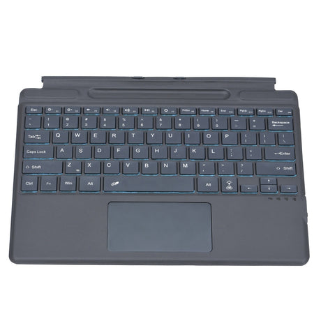 For Microsoft Surface Pro 8 Tablet Colorful Backlight Bluetooth Keyboard Leather Case with Pen Slot - LYDARZ