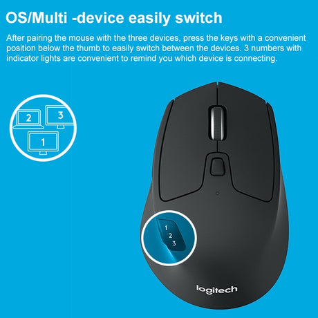 Logitech M720 1000DPI 2.4GHz Wireless Bluetooth Multimode Mouse - LYDARZ