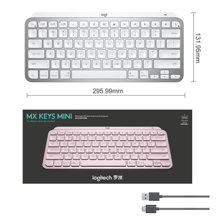 Miniteclado Logitech MX Keys: inalámbrico, Bluetooth, ultrafino, con retroiluminación inteligente
