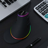 Ratón óptico ergonómico con cable RGB DELUX M618 Plus - Diseño vertical de 4000 DPI