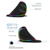 Ratón óptico ergonómico con cable RGB DELUX M618 Plus - Diseño vertical de 4000 DPI