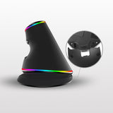 Ratón óptico ergonómico con cable RGB DELUX M618 Plus - Diseño vertical de 4000 DPI