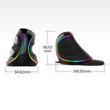 Ratón óptico ergonómico con cable RGB DELUX M618 Plus - Diseño vertical de 4000 DPI
