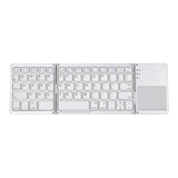 Teclado plegable inalámbrico Bluetooth B033: diseño plegable triple y recargable con 64 teclas para máxima portabilidad.