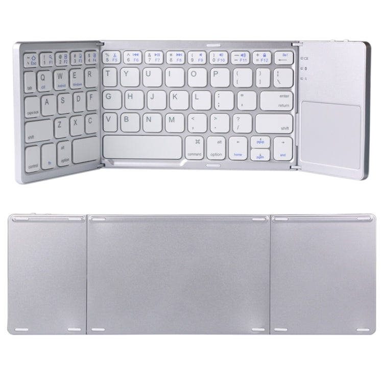 Teclado plegable inalámbrico Bluetooth B033: diseño plegable triple y recargable con 64 teclas para máxima portabilidad.