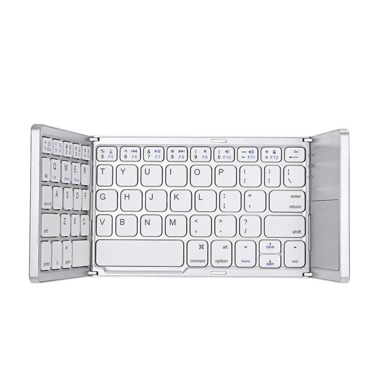 Teclado plegable inalámbrico Bluetooth B033: diseño plegable triple y recargable con 64 teclas para máxima portabilidad.