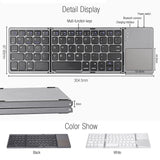 Teclado plegable inalámbrico Bluetooth B033: diseño plegable triple y recargable con 64 teclas para máxima portabilidad.