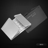 Teclado plegable inalámbrico Bluetooth B033: diseño plegable triple y recargable con 64 teclas para máxima portabilidad.