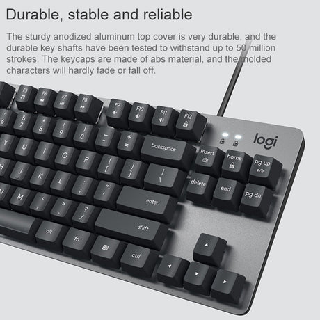 Logitech K835 Mini Mechanical Wired Keyboard, Green Shaft, Green Shaft - LYDARZ