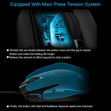Logitech G102 6-keys RGB Glowing Five-speed Adjustable Wired Optical Gaming Mouse - LYDARZ