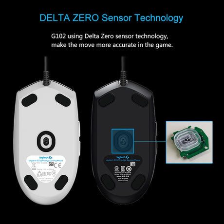 Logitech G102 6-keys RGB Glowing Five-speed Adjustable Wired Optical Gaming Mouse - LYDARZ