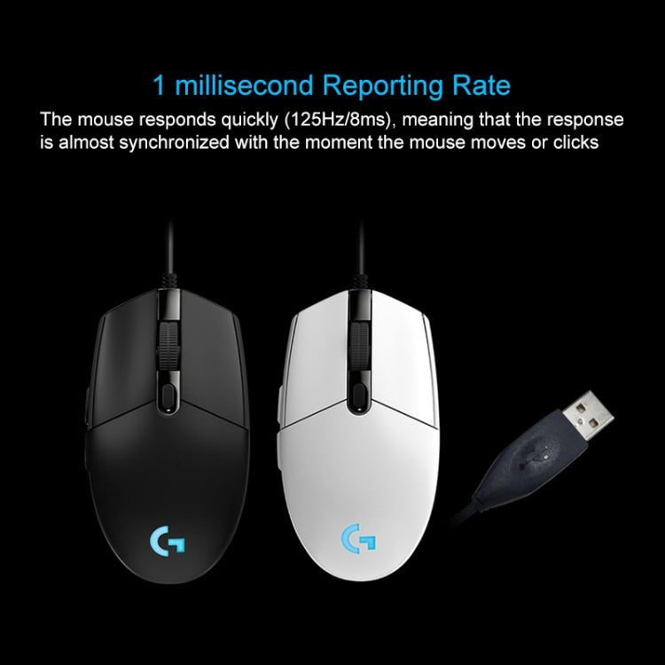 Logitech G102 6-keys RGB Glowing Five-speed Adjustable Wired Optical Gaming Mouse - LYDARZ