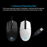 Logitech G102 6-keys RGB Glowing Five-speed Adjustable Wired Optical Gaming Mouse - LYDARZ