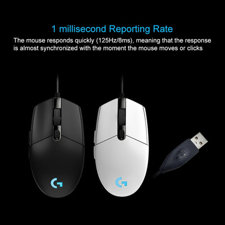 Logitech G102 6-keys RGB Glowing Five-speed Adjustable Wired Optical Gaming Mouse - LYDARZ