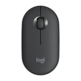Logitech Pebble Wireless Mouse - Cobblestone Shape, Thin Design, 3 Keys, 1000 DPI, Mute, Bluetooth Optical
