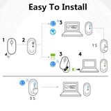 Logitech Pebble Cobblestone Shape Thin 3-keys 1000DPI Mute Wireless Bluetooth Optical Mouse