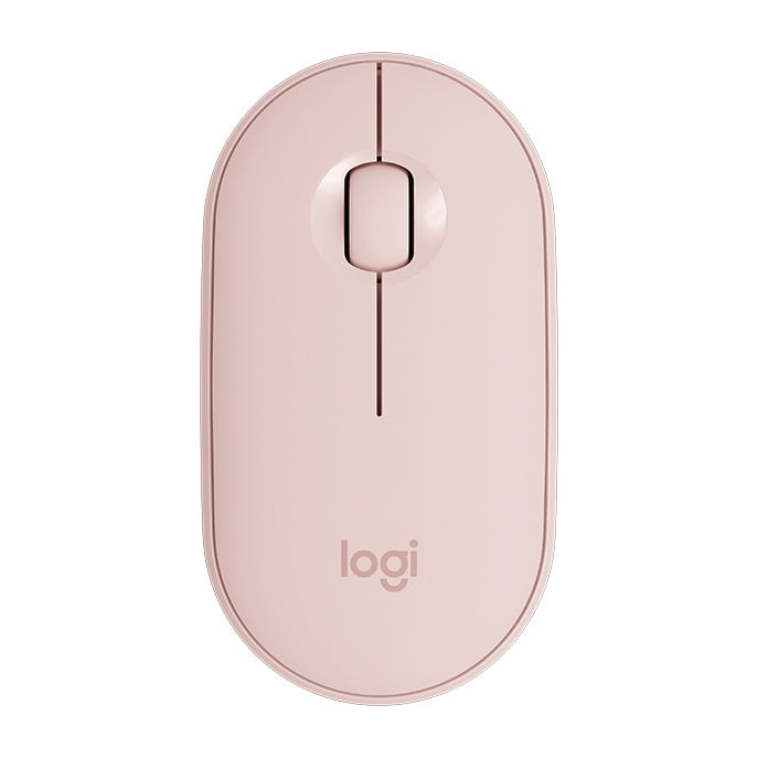 Logitech Pebble Wireless Mouse - Cobblestone Shape, Thin Design, 3 Keys, 1000 DPI, Mute, Bluetooth Optical