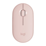 Logitech Pebble Wireless Mouse - Cobblestone Shape, Thin Design, 3 Keys, 1000 DPI, Mute, Bluetooth Optical