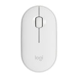 Logitech Pebble Wireless Mouse - Cobblestone Shape, Thin Design, 3 Keys, 1000 DPI, Mute, Bluetooth Optical