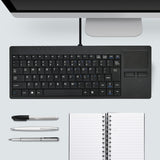 MC-818 Teclado de computadora ultrafino con cable, 82 teclas y panel táctil