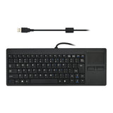 MC-818 Teclado de computadora ultrafino con cable, 82 teclas y panel táctil