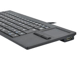 MC-818 Teclado de computadora ultrafino con cable, 82 teclas y panel táctil