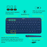 Tragbare kabellose Bluetooth-Tastatur Logitech K380 für mehrere Geräte