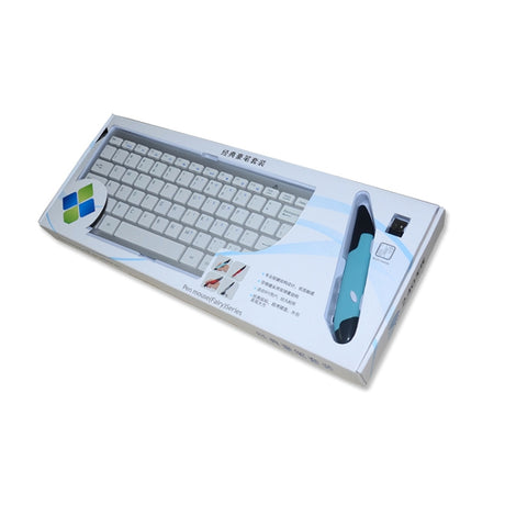 KM-808 2.4GHz Wireless Multimedia Keyboard + Wireless Optical Pen Mouse with USB Receiver Set for Computer PC Laptop - LYDARZ