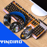 YINDIAO K002 RGB Gaming Keyboard and Mouse Set with USB Wired Mechanical Feel Backlight & Headset