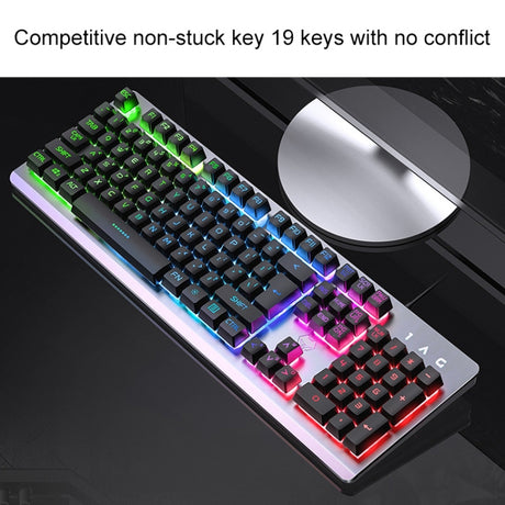YINDIAO K002 USB Wired Mechanical Feel RGB Backlight Keyboard + Optical Mouse + Headset Set - LYDARZ