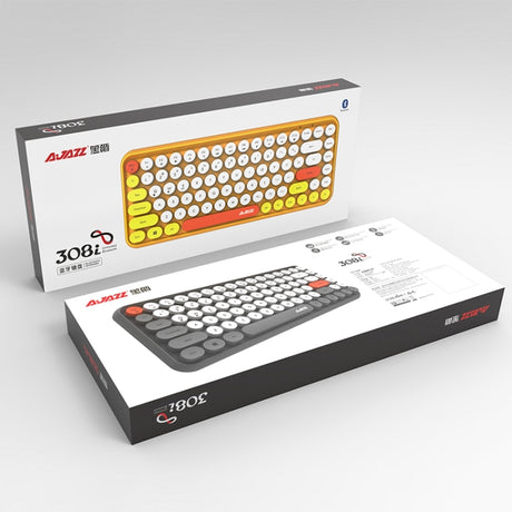 Ajazz 308I 84 Keys Tablet Mobile Phone Computer Household Office Bluetooth Keyboard, Yellow - LYDARZ