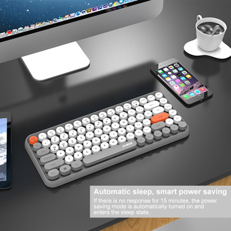 Ajazz 308I 84 Keys Tablet Mobile Phone Computer Household Office Bluetooth Keyboard, Yellow - LYDARZ