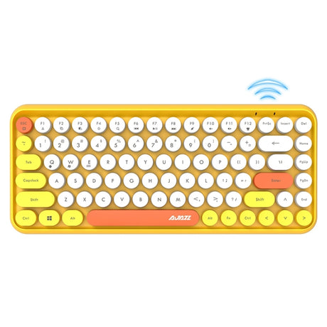 Ajazz 308I 84 Keys Tablet Mobile Phone Computer Household Office Bluetooth Keyboard, Yellow - LYDARZ