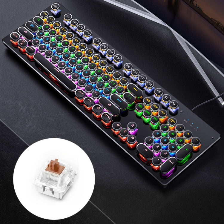 Teclado para juegos con galvanoplastia YINDIAO - Teclado mecánico con cable USB y luz punk mixta