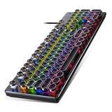Teclado para juegos con galvanoplastia YINDIAO - Teclado mecánico con cable USB y luz punk mixta