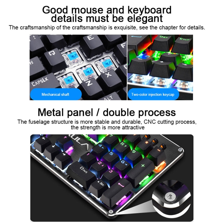 AULA S2016 104-keys Square Key Cap Mixing Light Mechanical Wired USB Gaming Keyboard