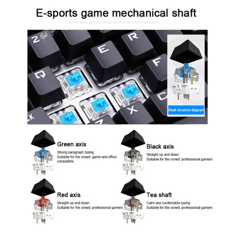 AULA S2016 104-keys Square Key Cap Mixing Light Mechanical Wired USB Gaming Keyboard - LYDARZ