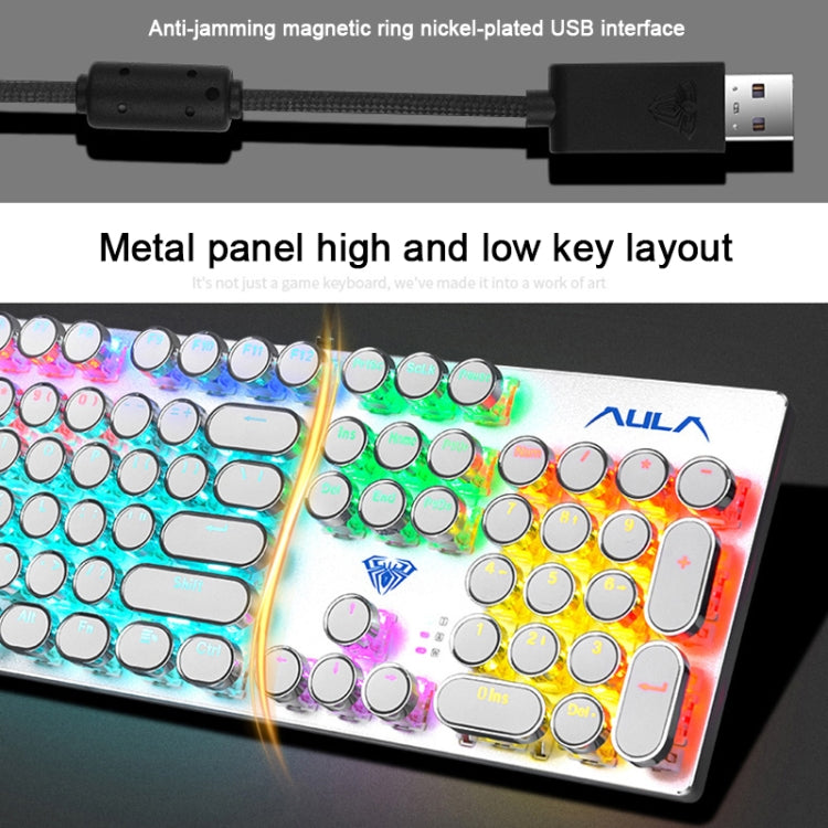 AULA S2016 104-keys Square Key Cap Mixing Light Mechanical Wired USB Gaming Keyboard - LYDARZ