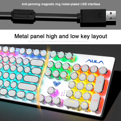 AULA S2016 104-keys Square Key Cap Mixing Light Mechanical Wired USB Gaming Keyboard - LYDARZ