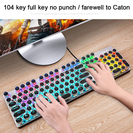 AULA S2016 104-keys Square Key Cap Mixing Light Mechanical Wired USB Gaming Keyboard - LYDARZ