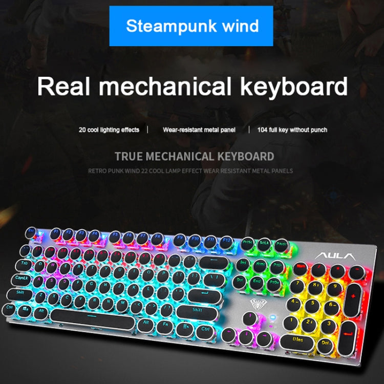AULA S2016 104-keys Square Key Cap Mixing Light Mechanical Wired USB Gaming Keyboard - LYDARZ