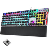 AULA F2088 108 Keys Punk Mechanical Wired USB Gaming Keyboard with Metal Button