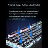 AULA F2088 108 Keys Mixed Light Plating Punk Mechanical Blue Switch Wired USB Gaming Keyboard