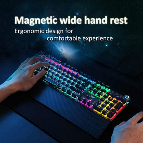 AULA F2088 108 Keys Mixed Light Plating Punk Mechanical Blue Switch Wired USB Gaming Keyboard - LYDARZ