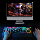 Teclado mecánico para juegos AULA F2088: 108 teclas con cable USB, botones metálicos y de luz.