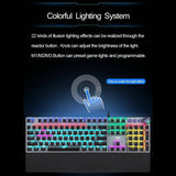 Teclado mecánico para juegos AULA F2088: 108 teclas con cable USB, botones metálicos y de luz.