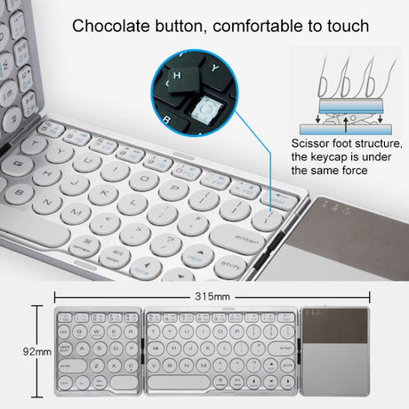 GK408 Wireless Bluetooth Keyboard with Touchpad - Android/iOS/Windows - LYDARZ