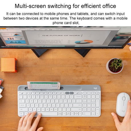 Logitech K580 Dual Modes Thin and Light Multi-device Wireless Keyboard with Phone Holder - LYDARZ