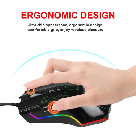 HXSJ J500 7 Keys RGB Programmable Display Screen Gaming Wired Mouse, J500 - LYDARZ
