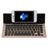 F18 Ultra-Slim Bluetooth Wireless Keyboard - Rechargeable Foldable 58 Keys with Holder